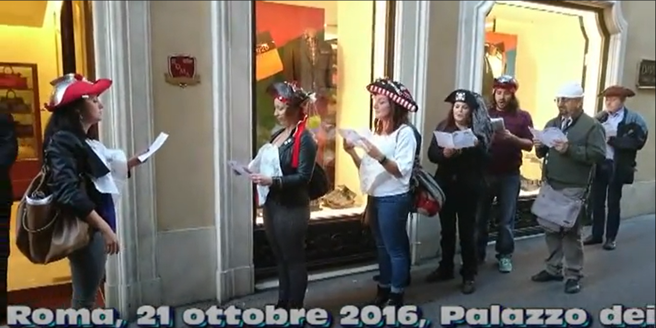 Gayburg.com : Flashmob dei pastafariani: «L’obiezione di coscienza in Italia è difficile? Ma che quaquaquata!»