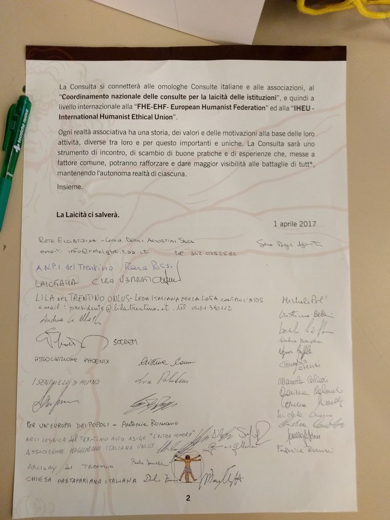 La Carta d'Arco firmata